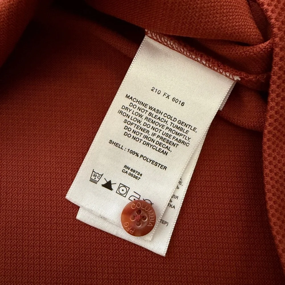 Columbia PFG Fishing Shirt Mens 4X Burnt Orange Vented Outdoor Polo